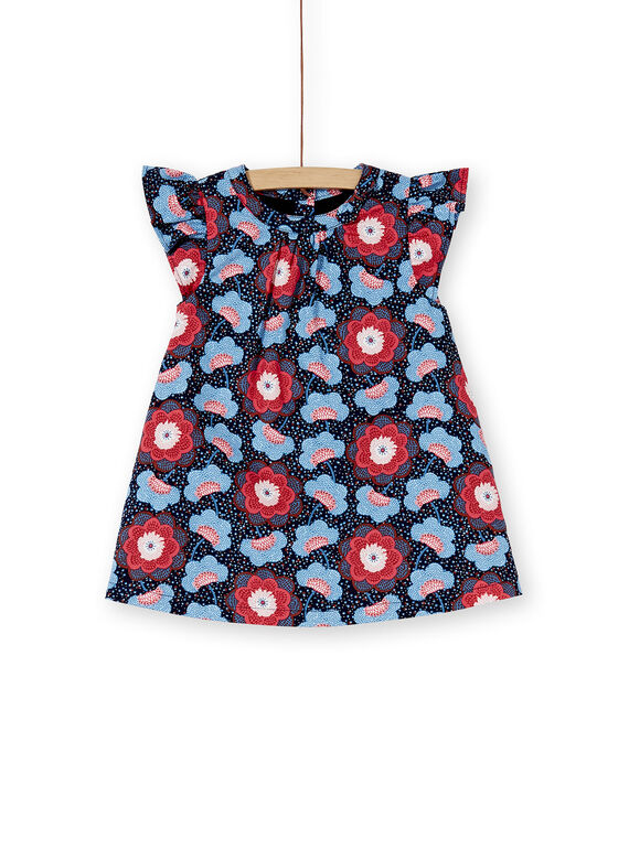 Robe bleu à fleur bébé fille KISAROB3 / 20WG09O2ROB070